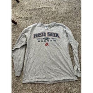 Delta Magum Weight Men Gray Long Sleeve Gray MLB Boston Red Sox Shirt Size Large